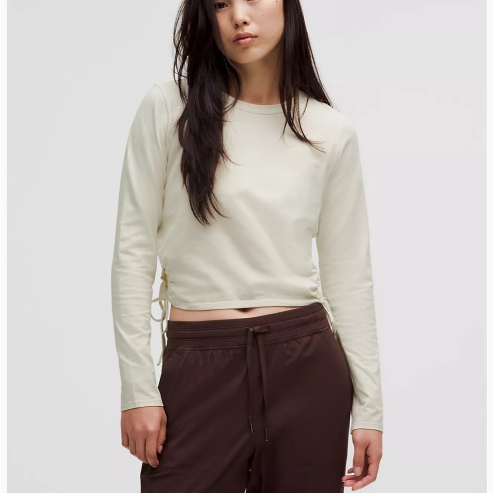 Lululemon Cinched Cut-Outs Cotton Long-Sleeve Shirt